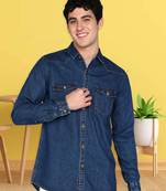 Men's denim casual shirt | double pocket shirt