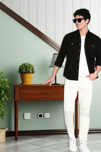 Men's denim casual shirt | double pocket shirt