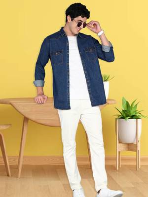 Men's denim casual shirt | double pocket shirt 3