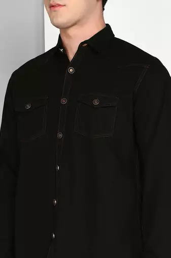 Men's denim casual shirt | double pocket shirt