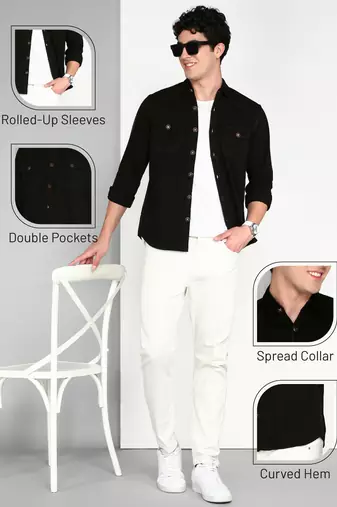 Men's denim casual shirt | double pocket shirt