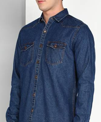 Men's denim casual shirt | double pocket shirt 4