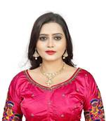 Pink Satin Half Sleeve Readymade Blouse