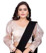 Beige Soft Organza Zimichoo Blouse with Back Hook Closure