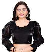 Black Soft Organza Zimichoo Blouse with Back Hook Closure