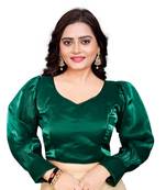 Green Soft Organza Zimichoo Blouse with Back Hook Closure