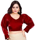 Maroon Soft Organza Zimichoo Blouse with Back Hook Closure