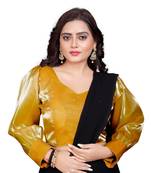 Mustard Soft Organza Zimichoo Blouse with Back Hook Closure