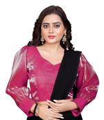 Pink Soft Organza Zimichoo Blouse with Back Hook Closure