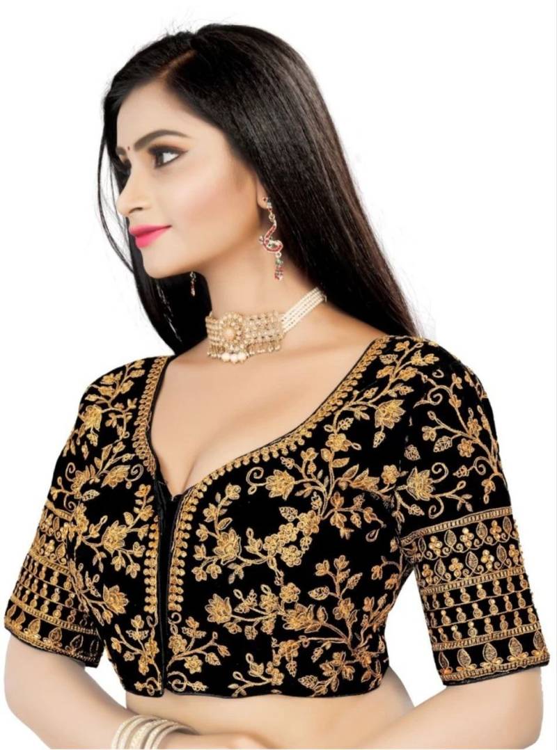 Black Premium Tapeta Velvet Blouse