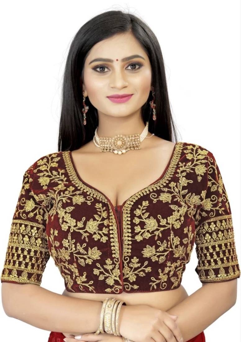 Maroon Premium Tapeta Veavet Blouse