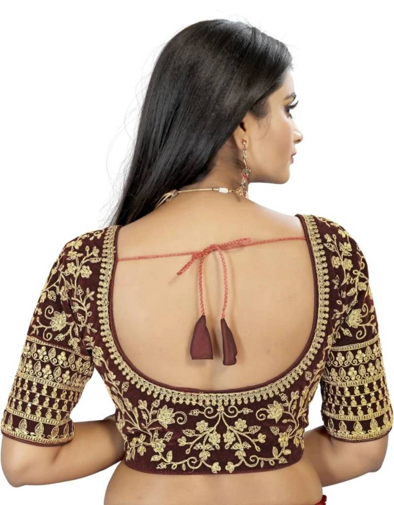 Maroon Premium Tapeta Veavet Blouse