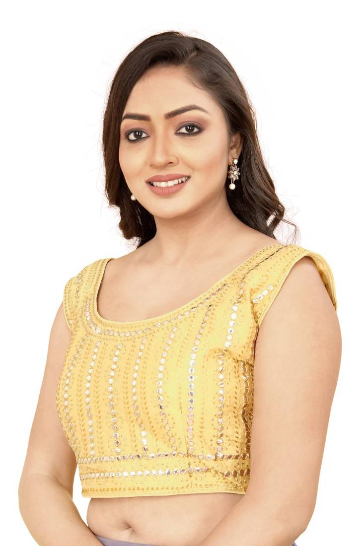 Beige Phantom Silk Blouse with Full Embroidery