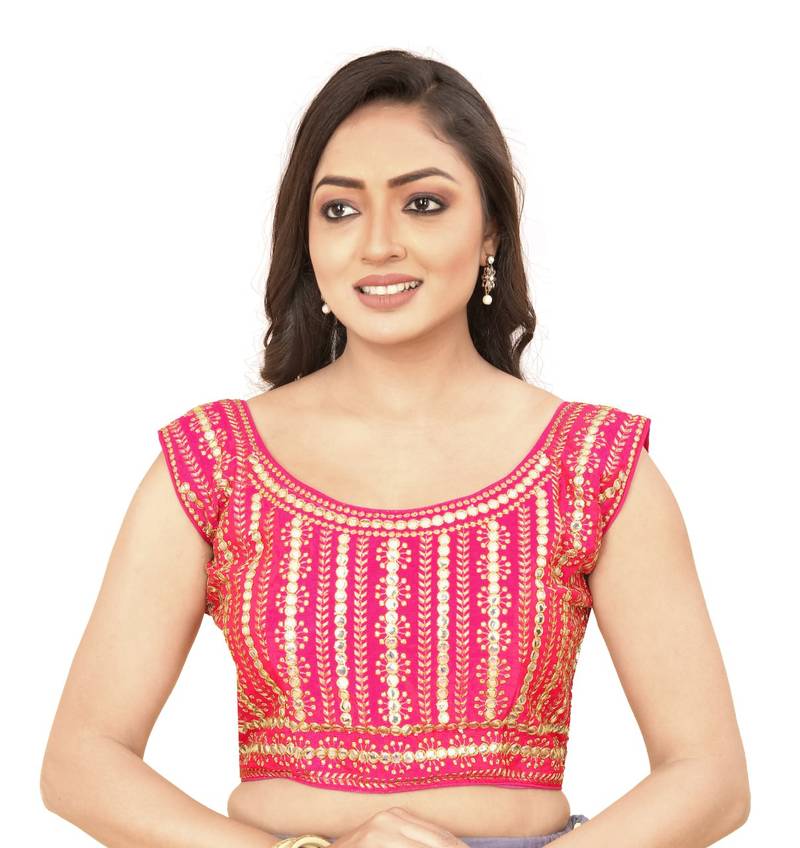 Pink Phantom Silk Blouse with Full Embroidery