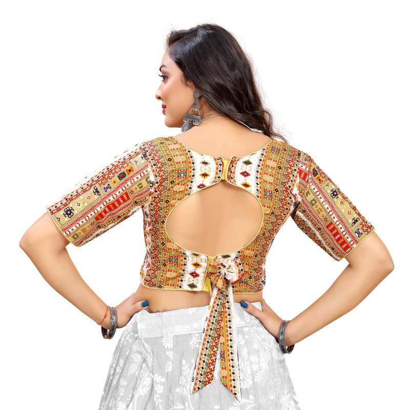 White Cotton Softy Silk Blouse & Back Hook Closure