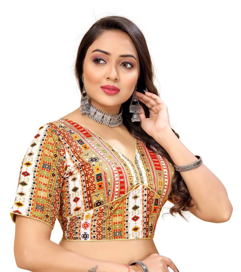 White Cotton Softy Silk Blouse & Back Hook Closure