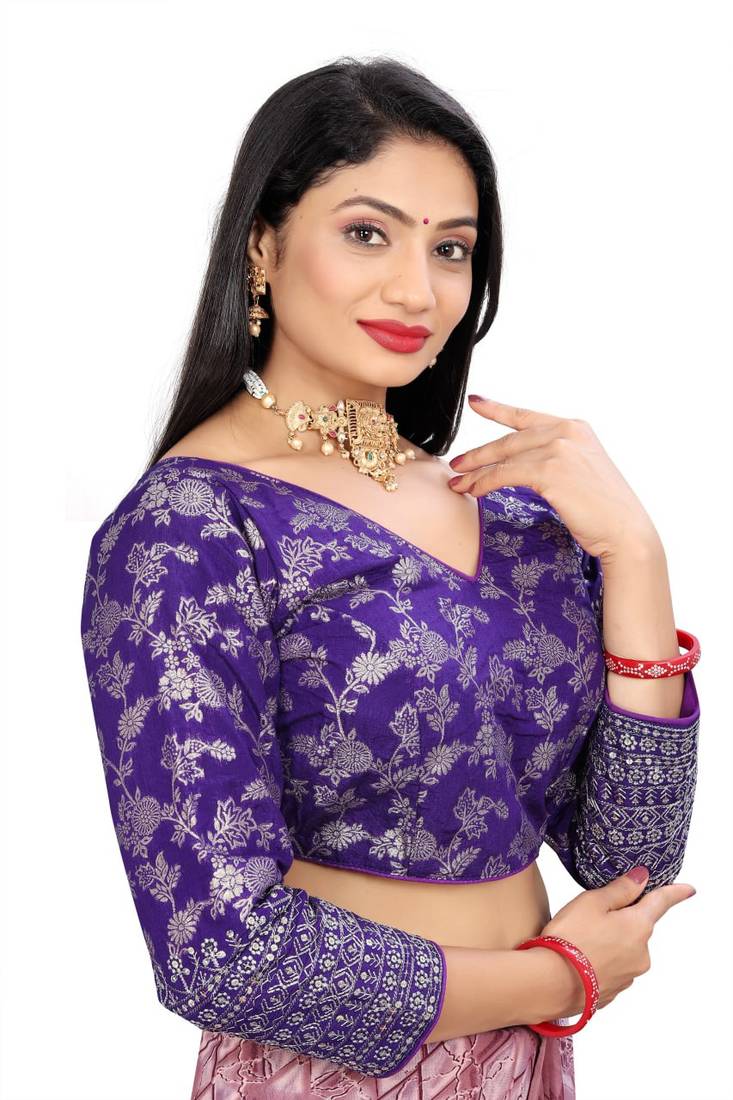 Purple Teejh Readymade Blouse for Women