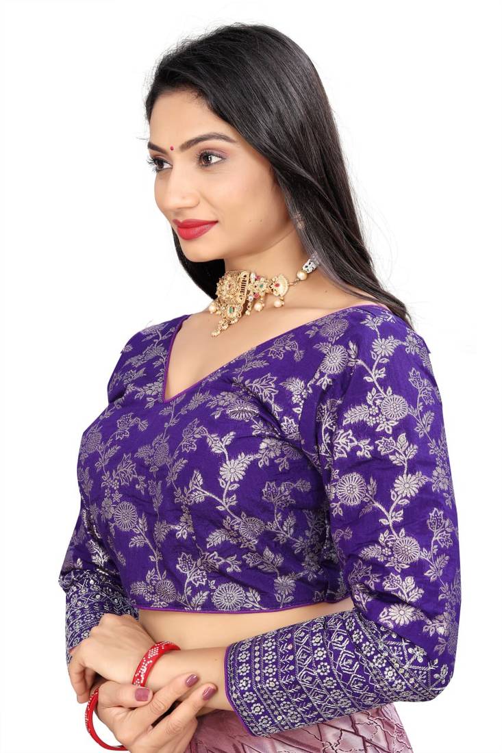 Purple Teejh Readymade Blouse for Women
