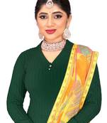 Green Cotton Stretchable Blouse with Full Sleeves