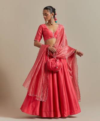 The Embroidered Panelled Chanderi Skirt 1