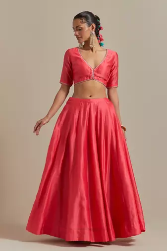 The Embroidered Panelled Chanderi Skirt