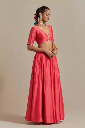 The Embroidered Panelled Chanderi Skirt