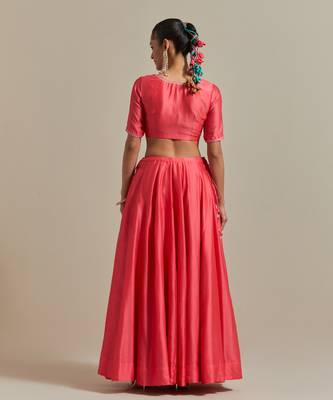 The Embroidered Panelled Chanderi Skirt 4