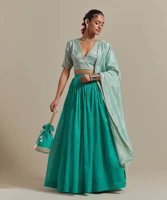 The Aqua Green Gathered Skirt 1