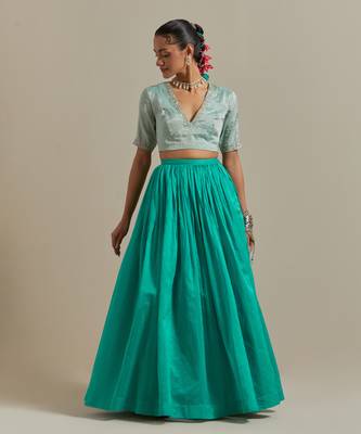 The Aqua Green Gathered Skirt 3