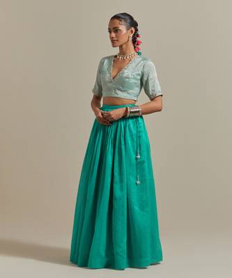 The Aqua Green Gathered Skirt 4