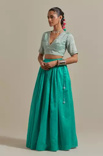 The Aqua Green Gathered Skirt