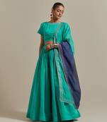 Ethnic Co-Ord Set Consists Of A Cotton Glaze Crop Top