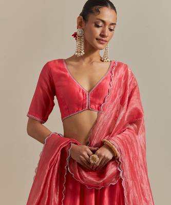 The Embroidered Panelled Chanderi Skirt 5