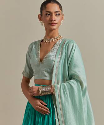 The Aqua Green Gathered Skirt 5