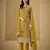 Mustard heavy chinon with 3mm mat sequin embroidered thread work suit
