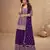 Violet chinon sequin embroidered readymade salwar suit (free size)