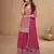Pink chinon sequin embroidered readymade salwar suit (free size)