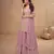 Light pink chinon sequin embroidered readymade salwar suit (free size)