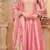 Light pink vichitra silk sequin embroidered semi-stitched salwar suit