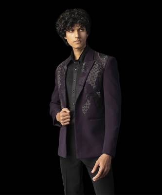 Purple bloom tuxedo set 2