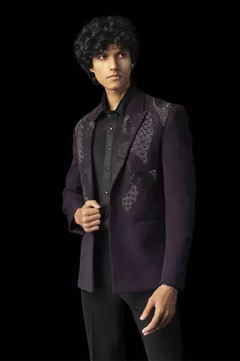 Purple bloom tuxedo set