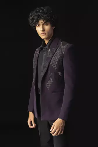 Purple bloom tuxedo set