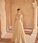 Cream Georgette Chikankari Anarkali