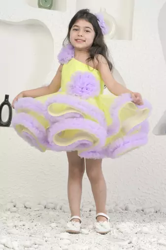 Lime and lavender dress