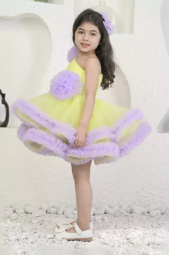 Lime and lavender dress