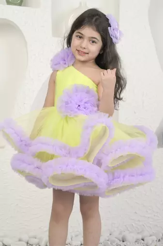 Lime and lavender dress