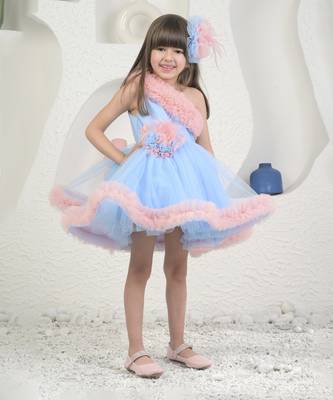 Amara peach blue dress 1