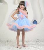 Amara peach blue dress