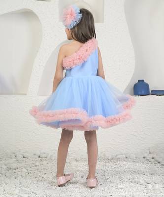 Amara peach blue dress 3
