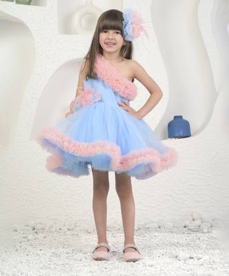 Amara peach blue dress 4